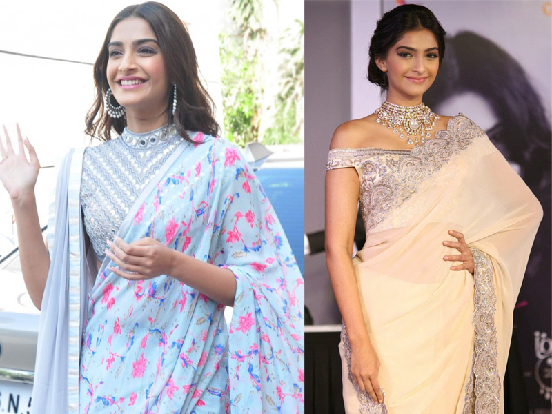 Sonam Kapoor by Saree - Chic and Stylish Traditional Look